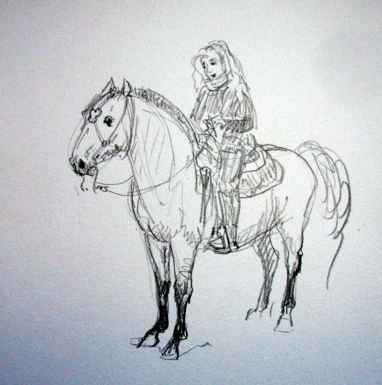 zuidlaardermarkt Horse fair art sketch13