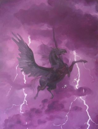 Pegasus thunder sketch painting half finished 2