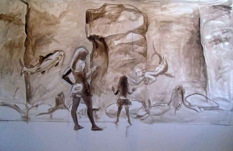 At the Dallas Aquarium sketch